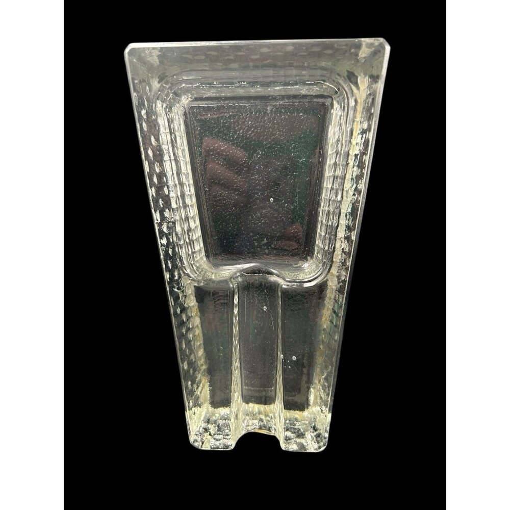 Vintage Crisa Libbey Mid-Century MCM Clear Glass Block Cigar Ashtray/Pipe Rest - Picture 7 of 9